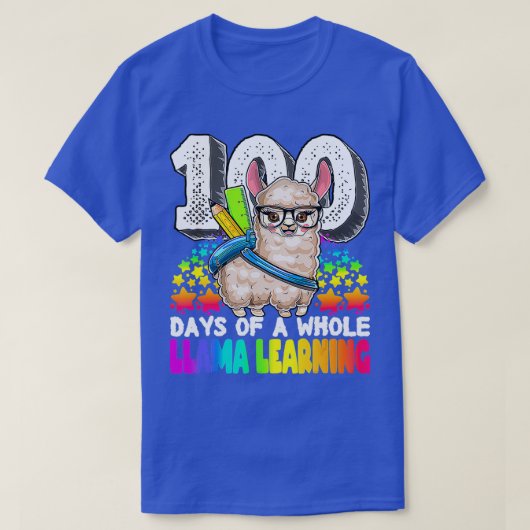 T-shirt Joyeux 100 Jours D'Une Llama Entière Apprentissage (Design devant)
