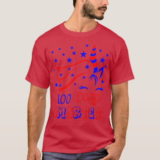 T-shirt Joyeux 100 Jours plus intelligent avec American Fl