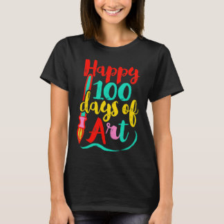 T-shirt Joyeux 100E Jour D'Art Enseignant Funny 100 Jours