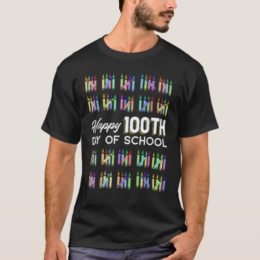 T-shirt Joyeux 100e Jour De Cadeau Étudiant 100 Jours (Devant)