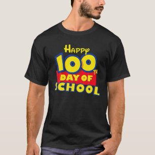 T-shirt Joyeux 100E Jour De Jouet De L'École Caricature Po