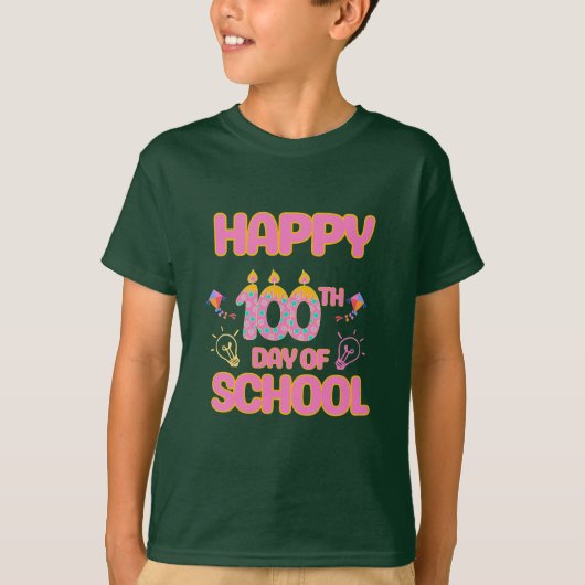 T-shirt Joyeux 100e jour de l'école (Devant)