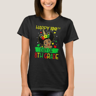 T-shirt Joyeux 100e jour de l'école 8e année fille noire e
