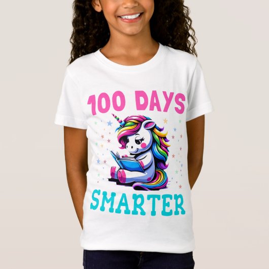 T-Shirt Joyeux 100e Jour de l'école Arc en Ciel pour Smart (Devant)
