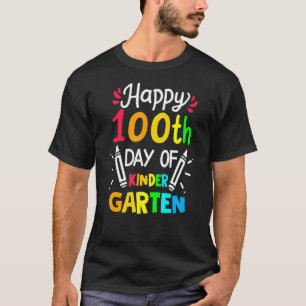 T-shirt Joyeux 100e Jour de l'école Kinder Garten coloré S