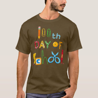 T-shirt Joyeux 100e jour de l'école pour enfants enseignan