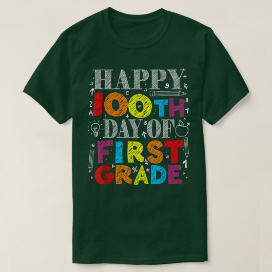 T-shirt Joyeux 100e jour de l'école Première 1ère classe E (Design devant)
