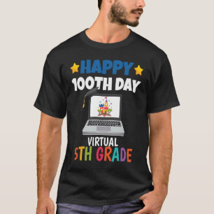 T-shirt Joyeux 100e jour de l'école Virtual 5e année
