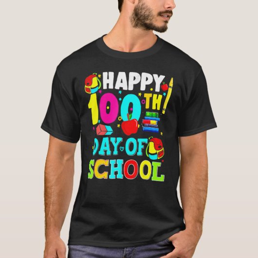 T-shirt Joyeux 100e jour de maternelle enseignant ou étudi (Devant)