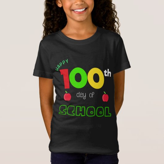 T-Shirt Joyeux 100e jour d'école (Devant)