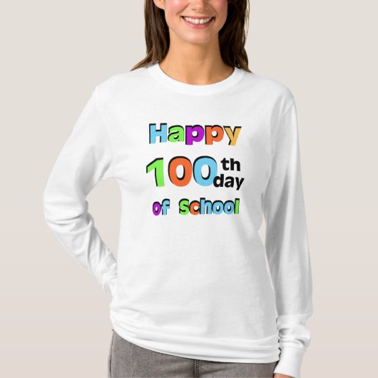 T-shirt Joyeux 100e jour d'école (Devant)