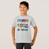 T-shirt Joyeux 100e jour d'école (Devant entier)