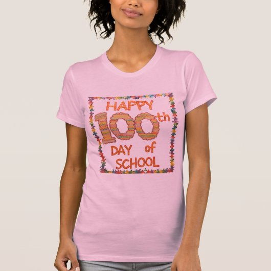 T-shirt joyeux 100e jour d'école (Devant)