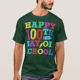 T-shirt Joyeux 100e jour d'école pour enseignant ou enfant