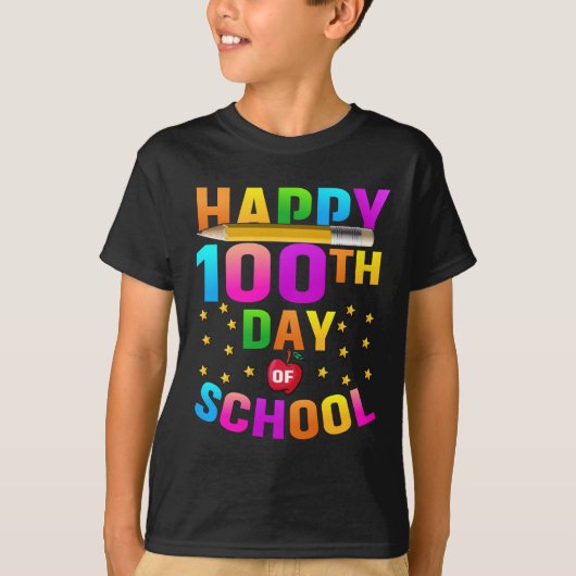 T-shirt Joyeux 100e jour d'école pour enseignants et étudi (Devant)