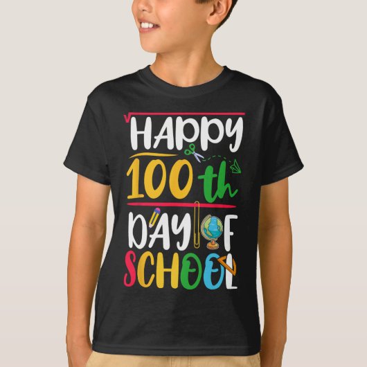 T-shirt Joyeux 100e Jour D'Enseignant Étudiant Enfants 100 (Devant)