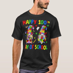 T-shirt Joyeux 100ème Jour 100 Jours D'école Gnomes Autism