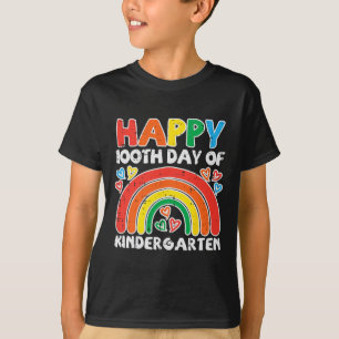 T-shirt Joyeux 100ème Jour De Jardin D'Enfant Arc En Ciel 