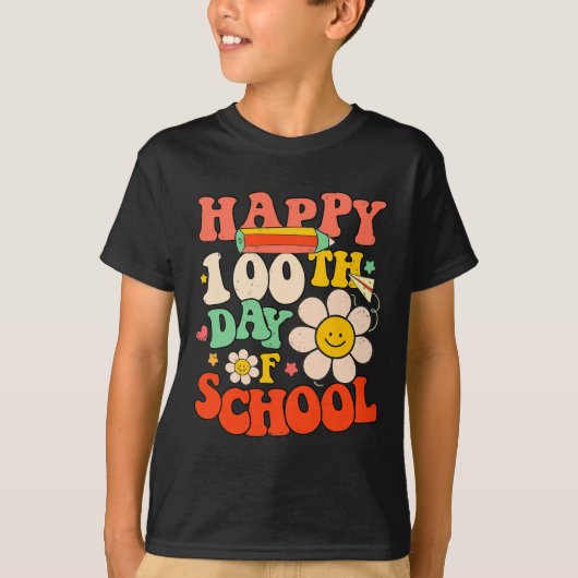 T-shirt Joyeux 100ème Jour De L'École Enseignant Enfants 1 (Devant)
