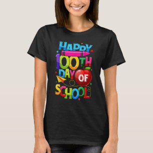 T-shirt Joyeux 100ème Jour De L'École Professeur Rainbow 1