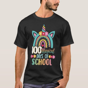 T-shirt Joyeux 100ème Jour De L'École Rainbow Unicorn 100