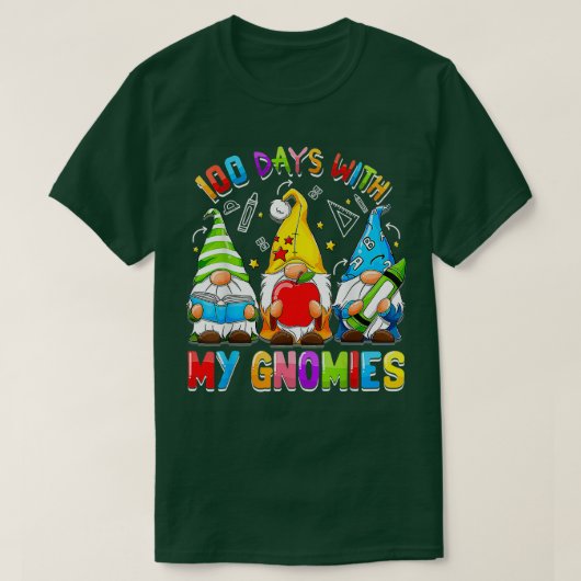 T-shirt Joyeux 100ème Jour De L'École Trois Gnomes Thé Vir (Design devant)