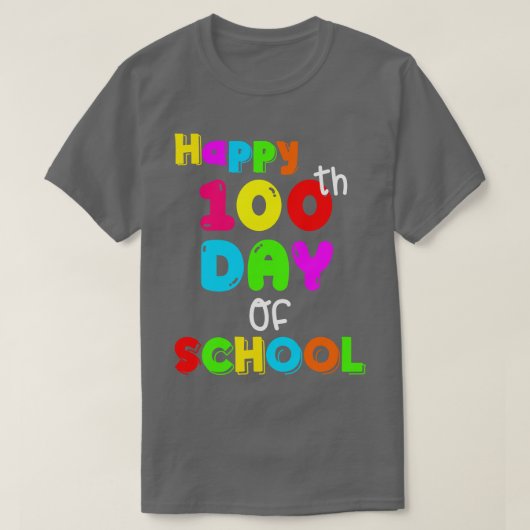 T-shirt Joyeux 100ème Jour D'École Enseignants Joyeux 100è (Design devant)