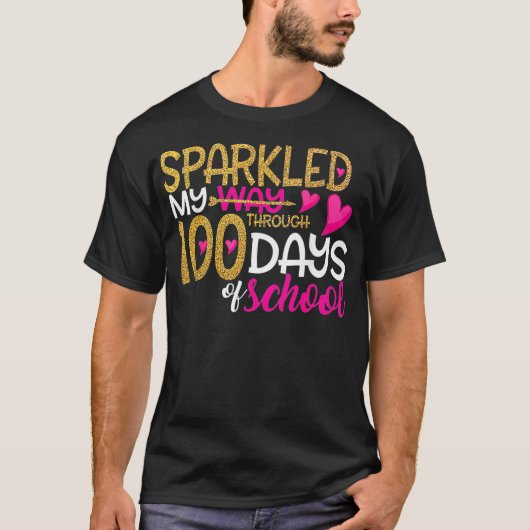 T-shirt Joyeux 100ème Jour J'Ai Éclaté Mon Chemin Pendant  (Devant)
