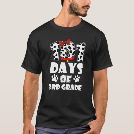 T-shirt Joyeux 101 Jours École 3e année Chien 100 Jours Sm (Devant)