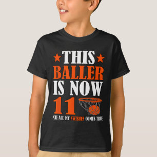 T-shirt Joyeux 11e anniversaire 11 ans Basketball 11e Bi