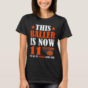 T-shirt Joyeux 11e anniversaire 11 ans Basketball 11e Bi