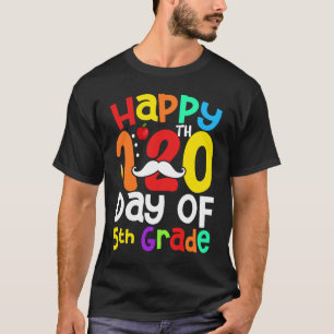 T-shirt Joyeux 120e Jour de 5e année Mustache enseignant S