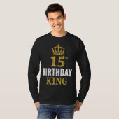 T-shirt Joyeux 15e anniversaire King 15 ans idées de fête (Devant entier)