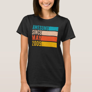 T-shirt Joyeux 17e anniversaire fête 17 ans Awesome Sinc
