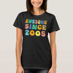 T-shirt Joyeux 17ème anniversaire 17 ans Awesome depuis 20