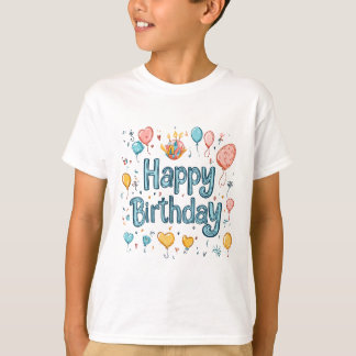 T-shirt Joyeux 1er anniversaire - Ballons mignons