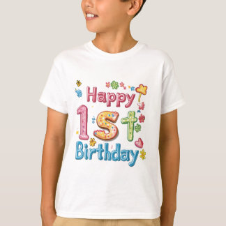 T-shirt Joyeux 1er Anniversaire – Célébration Colorée d'An