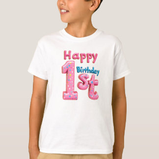 T-shirt Joyeux 1er Anniversaire - Colorful Celebration Tex