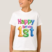 T-shirt Joyeux 1er anniversaire - Conception de ballons co (Devant)