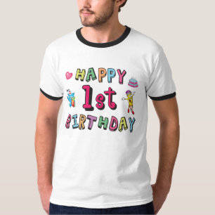 T-shirt Joyeux 1er anniversaire pour enfants de 1 an B jou