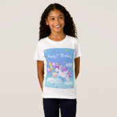 T-Shirt Joyeux 1er Anniversaire Unicorn avec Anniversaire  (Devant entier)