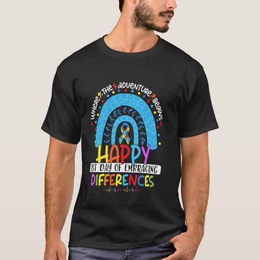 T-shirt Joyeux 1er Jour de l'Acceptation des Différences S (Devant)