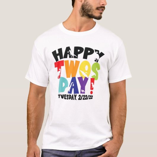 T-shirt Joyeux 22/02/22 Jeudi Mardi 22 Février 2022 O (Devant)