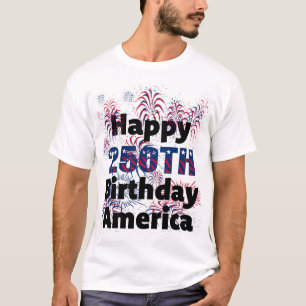 T-shirt Joyeux 250e Anniversaire America Feux d'Artifice P