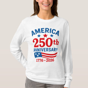 T-shirt Joyeux 250e anniversaire Amérique 4 juillet