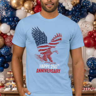 T-shirt Joyeux 250ème anniversaire Amérique aigle patrioti