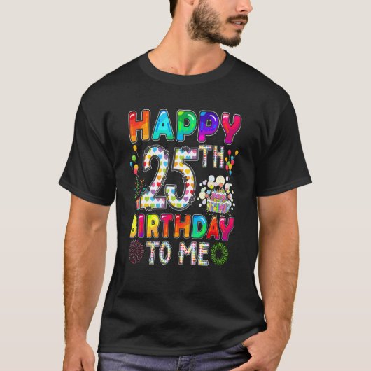T-shirt Joyeux 25e anniversaire pour moi mignon Anniversai (Devant)
