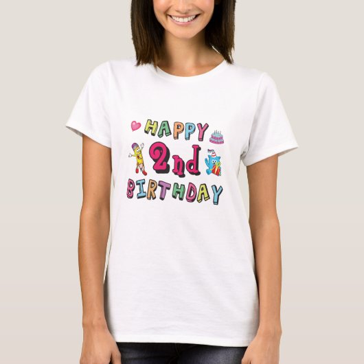T-shirt Joyeux 2e anniversaire 2 an surprise (Devant)