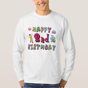 T-shirt Joyeux 2e anniversaire. 2 ans avant jour.