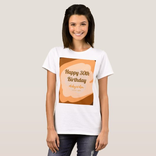 T-shirt Joyeux 30e anniversaire en bois rustique Halloween (Devant entier)